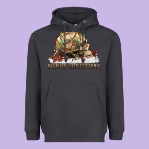 Merry Christmas Skull Heavyweight Hoodie Designed By Ranaportraitstore
