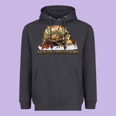 Merry Christmas Skull Heavyweight Hoodie Designed By Ranaportraitstore