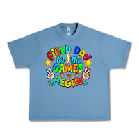 Pebble Blue Field Day Let The Games Begin Urban Heavy Tee - CowhideDigitalArt