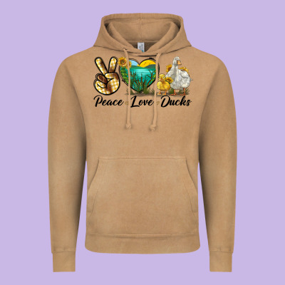 Peace Love Ducks Vintage Hoodie Designed By Lillyallendesigns