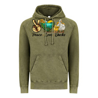 Vintage Olive Peace Love Ducks Vintage Hoodie - LillyAllenDesigns