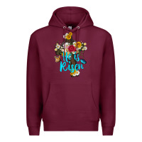 Burgundy he is rısen with cross and butterfly Premium Hoodie - Artiststas