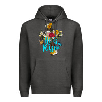 Charcoal Heather he is rısen with cross and butterfly Premium Hoodie - Artiststas