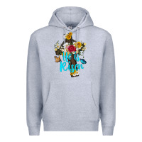 Heather Grey he is rısen with cross and butterfly Premium Hoodie - Artiststas