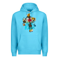 Ocean Blue he is rısen with cross and butterfly Premium Hoodie - Artiststas