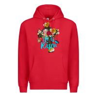 Red he is rısen with cross and butterfly Premium Hoodie - Artiststas