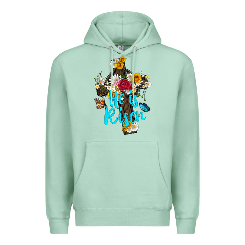 He Is Rısen With Cross And Butterfly Premium Hoodie by Artiststas | Teevron