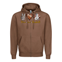 Chestnut peace love baseball Zipper Hoodie - RanaPortraitStore
