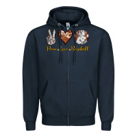 Navy peace love baseball Zipper Hoodie - RanaPortraitStore