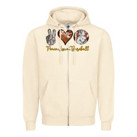 Sandshell peace love baseball Zipper Hoodie - RanaPortraitStore