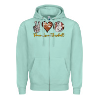 Seafoam peace love baseball Zipper Hoodie - RanaPortraitStore