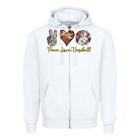 White peace love baseball Zipper Hoodie - RanaPortraitStore
