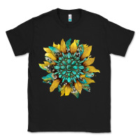 Black sunflower with gemstone and cowhide Classic Tee - Artiststas