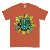 Copper sunflower with gemstone and cowhide Classic Tee - Artiststas