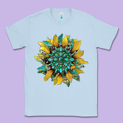 Sunflower With Gemstone And Cowhide Classic Tee Designed By Artiststas