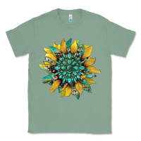 Sage sunflower with gemstone and cowhide Classic Tee - Artiststas