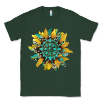 Sports Green sunflower with gemstone and cowhide Classic Tee - Artiststas