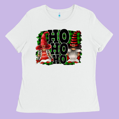 Ho Ho Ho Christmas Gnomes Ladies Tee Designed By Fadigitalartstudio