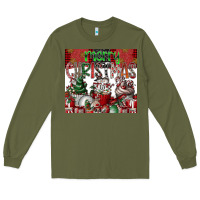 Army Green merry Christmas Long Sleeve Tee - CowhideDigitalArt