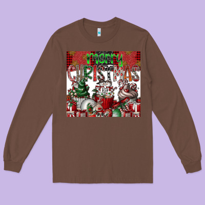 Merry Christmas Long Sleeve Tee Designed By Cowhidedigitalart