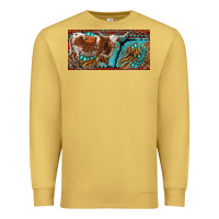 Antique Gold texas longhorn with aztec tiger and  leopard Premium Sweatshirt - RanaPortraitStore