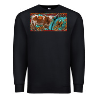 Black texas longhorn with aztec tiger and  leopard Premium Sweatshirt - RanaPortraitStore