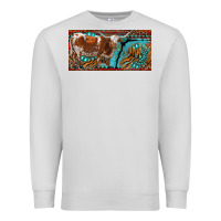 Dove Grey texas longhorn with aztec tiger and  leopard Premium Sweatshirt - RanaPortraitStore