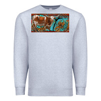 Heather Grey texas longhorn with aztec tiger and  leopard Premium Sweatshirt - RanaPortraitStore