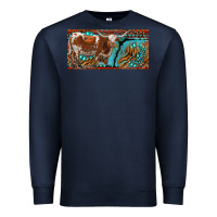 Navy texas longhorn with aztec tiger and  leopard Premium Sweatshirt - RanaPortraitStore
