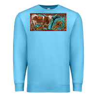 Ocean Blue texas longhorn with aztec tiger and  leopard Premium Sweatshirt - RanaPortraitStore