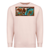 Pale Pink texas longhorn with aztec tiger and  leopard Premium Sweatshirt - RanaPortraitStore