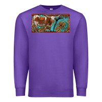 Purple texas longhorn with aztec tiger and  leopard Premium Sweatshirt - RanaPortraitStore