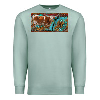 Seafoam texas longhorn with aztec tiger and  leopard Premium Sweatshirt - RanaPortraitStore