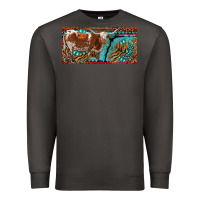 Smoke texas longhorn with aztec tiger and  leopard Premium Sweatshirt - RanaPortraitStore