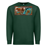 Sports Green texas longhorn with aztec tiger and  leopard Premium Sweatshirt - RanaPortraitStore