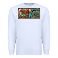 White texas longhorn with aztec tiger and  leopard Premium Sweatshirt - RanaPortraitStore