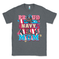 Charcoal Heather Proud navy Mom Mother's Day Classic Tee - FaDigitalArtStudio