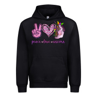 Black Peace Love Unicorn Urban Hoodie - Jasminsmagicworld