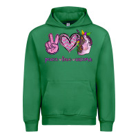 Emerald Peace Love Unicorn Urban Hoodie - Jasminsmagicworld