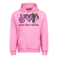 Fuchsia Pink Peace Love Unicorn Urban Hoodie - Jasminsmagicworld