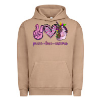 Pigment Burro Peace Love Unicorn Urban Hoodie - Jasminsmagicworld