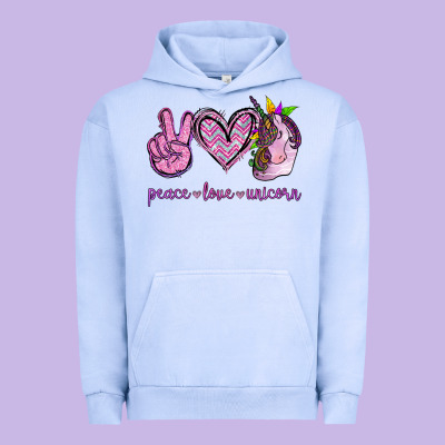 Peace Love Unicorn Urban Hoodie Designed By Jasminsmagicworld