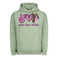 Pigment Oil Green Peace Love Unicorn Urban Hoodie - Jasminsmagicworld