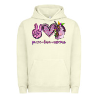 Pigment Pistachio Peace Love Unicorn Urban Hoodie - Jasminsmagicworld