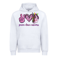 White Peace Love Unicorn Urban Hoodie - Jasminsmagicworld