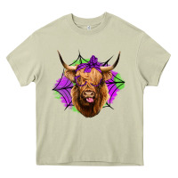 Mossy halloween highland cow Heavy Core Tee - Jasminsmagicworld