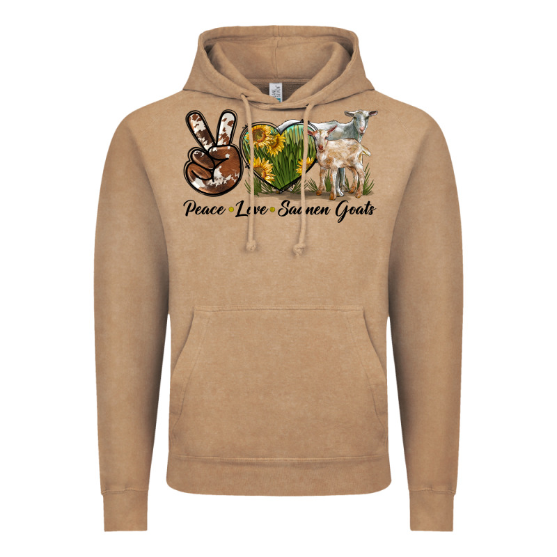 Peace Love Saanen Goats Vintage Hoodie by LillyAllenDesigns | Teevron