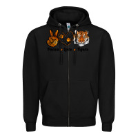 Black peace love tigers Zipper Hoodie - RanaPortraitStore