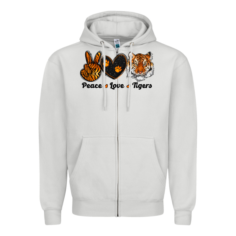 Peace Love Tigers Zipper Hoodie by RanaPortraitStore | Teevron