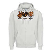 Dove Grey peace love tigers Zipper Hoodie - RanaPortraitStore
